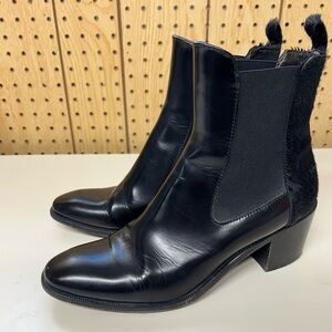 AGL Black Leather Ankle Boots